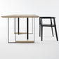 Industrial Style Dining Site Table Solid Wood Double Pedestal Furniture Clearhalo ' dining_table' 'Dining Tables & Seating' 'Dining Tables' 'furn' 'furn_dining_table' 'Furniture' 'furniture_dining_table' 'Kitchen & Dining Furniture' 'kitchen&dining_furn' 'kitchen' 'kitchen_dining_table' 4288231