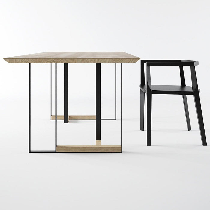 Industrial Style Dining Site Table Solid Wood Double Pedestal Furniture Clearhalo ' dining_table' 'Dining Tables & Seating' 'Dining Tables' 'furn' 'furn_dining_table' 'Furniture' 'furniture_dining_table' 'Kitchen & Dining Furniture' 'kitchen&dining_furn' 'kitchen' 'kitchen_dining_table' 4288231