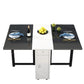 Mid-Century 52.75" Dining Table Rectangle Solid Wood Table for Home Use (only Table) Black White Without Chairs Clearhalo ' dining_table' 'Dining Tables & Seating' 'Dining Tables' 'furn' 'furn_dining_table' 'Furniture' 'furniture_dining_table' 'Kitchen & Dining Furniture' 'kitchen&dining_furn' 'kitchen' 'kitchen_dining_table' 4288262
