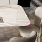 Metal Traditional Luxury Rectangle Table White Sintered Stone Table with Pedestal Clearhalo ' dining_table' 'Dining Tables & Seating' 'Dining Tables' 'furn' 'furn_dining_table' 'Furniture' 'furniture_dining_table' 'Kitchen & Dining Furniture' 'kitchen&dining_furn' 'kitchen' 'kitchen_dining_table' 4288288