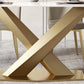 Metal Traditional Luxury Rectangle Table White Sintered Stone Table with Pedestal Clearhalo ' dining_table' 'Dining Tables & Seating' 'Dining Tables' 'furn' 'furn_dining_table' 'Furniture' 'furniture_dining_table' 'Kitchen & Dining Furniture' 'kitchen&dining_furn' 'kitchen' 'kitchen_dining_table' 4288290