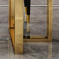 Luxury Sintered Stone Dining Table Rectangle Table with Double Pedestal in Gold Clearhalo ' dining_table' 'Dining Tables & Seating' 'Dining Tables' 'furn' 'furn_dining_table' 'Furniture' 'furniture_dining_table' 'Kitchen & Dining Furniture' 'kitchen&dining_furn' 'kitchen' 'kitchen_dining_table' 4288316