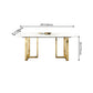 Luxury Sintered Stone Dining Table Rectangle Table with Double Pedestal in Gold Clearhalo ' dining_table' 'Dining Tables & Seating' 'Dining Tables' 'furn' 'furn_dining_table' 'Furniture' 'furniture_dining_table' 'Kitchen & Dining Furniture' 'kitchen&dining_furn' 'kitchen' 'kitchen_dining_table' 4288319