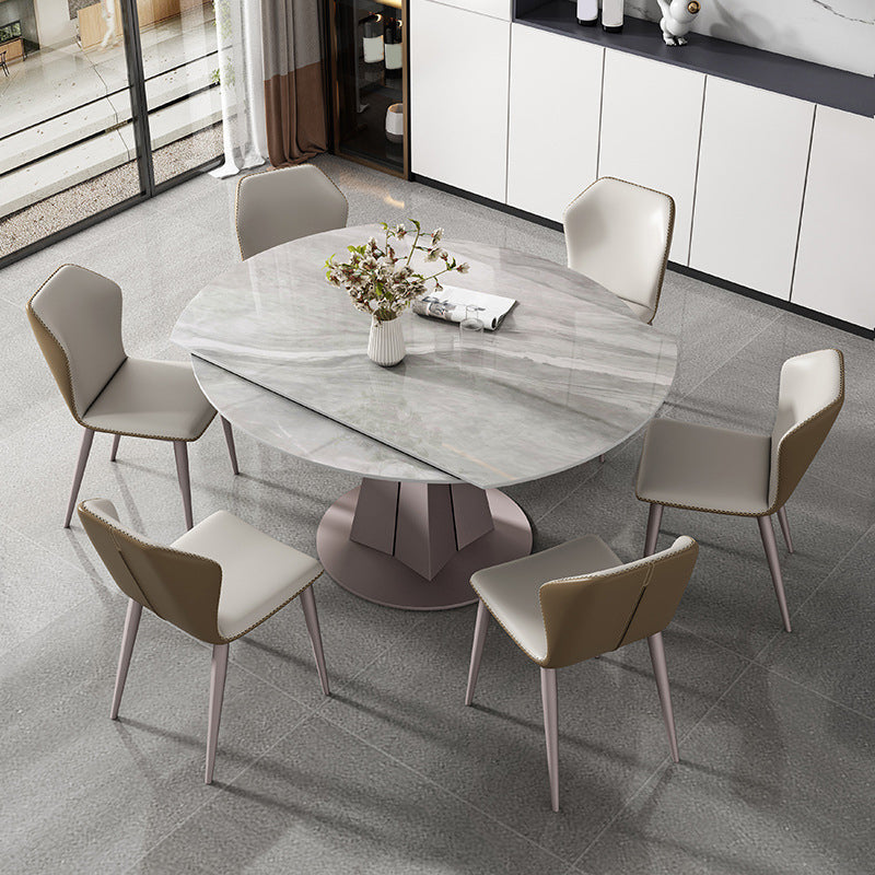 Traditional Luxury Dining Table Round Sintered Stone Pedestal Dining Table for Home Clearhalo ' dining_table' 'Dining Tables & Seating' 'Dining Tables' 'furn' 'furn_dining_table' 'Furniture' 'furniture_dining_table' 'Kitchen & Dining Furniture' 'kitchen&dining_furn' 'kitchen' 'kitchen_dining_table' 4288323