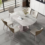 Traditional Luxury Dining Table Round Sintered Stone Pedestal Dining Table for Home Clearhalo ' dining_table' 'Dining Tables & Seating' 'Dining Tables' 'furn' 'furn_dining_table' 'Furniture' 'furniture_dining_table' 'Kitchen & Dining Furniture' 'kitchen&dining_furn' 'kitchen' 'kitchen_dining_table' 4288324