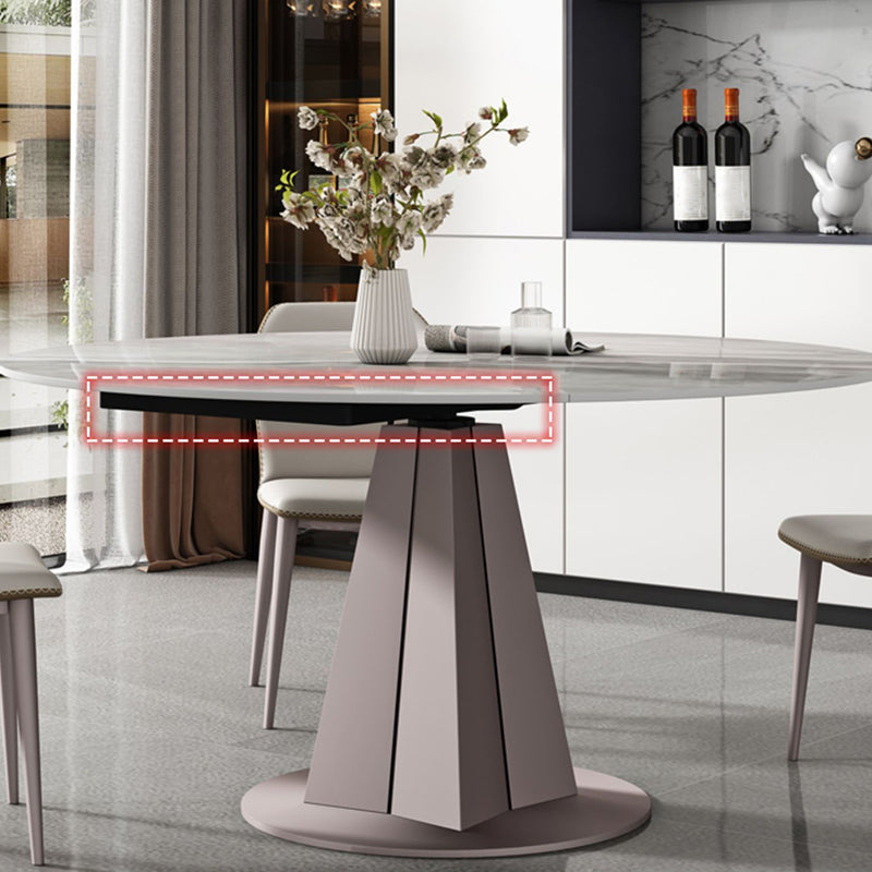 Traditional Luxury Dining Table Round Sintered Stone Pedestal Dining Table for Home Clearhalo ' dining_table' 'Dining Tables & Seating' 'Dining Tables' 'furn' 'furn_dining_table' 'Furniture' 'furniture_dining_table' 'Kitchen & Dining Furniture' 'kitchen&dining_furn' 'kitchen' 'kitchen_dining_table' 4288328
