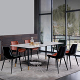 Wood Industrial Rectangular Dining Table Sintered Stone Table with 4 Black Legs Clearhalo ' dining_table' 'Dining Tables & Seating' 'Dining Tables' 'furn' 'furn_dining_table' 'Furniture' 'furniture_dining_table' 'Kitchen & Dining Furniture' 'kitchen&dining_furn' 'kitchen' 'kitchen_dining_table' 4288335