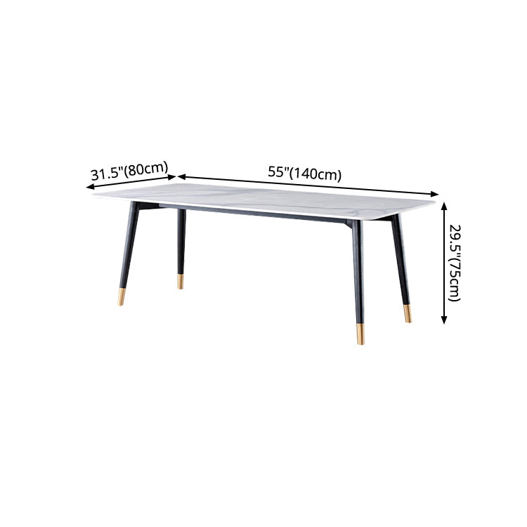 Wood Industrial Rectangular Dining Table Sintered Stone Table with 4 Black Legs Clearhalo ' dining_table' 'Dining Tables & Seating' 'Dining Tables' 'furn' 'furn_dining_table' 'Furniture' 'furniture_dining_table' 'Kitchen & Dining Furniture' 'kitchen&dining_furn' 'kitchen' 'kitchen_dining_table' 4288346