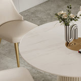 Round Stone Dining Table Luxury Style Pedestal Casual Furniture for Home Clearhalo ' dining_table' 'Dining Tables & Seating' 'Dining Tables' 'furn' 'furn_dining_table' 'Furniture' 'furniture_dining_table' 'Kitchen & Dining Furniture' 'kitchen&dining_furn' 'kitchen' 'kitchen_dining_table' 4288353