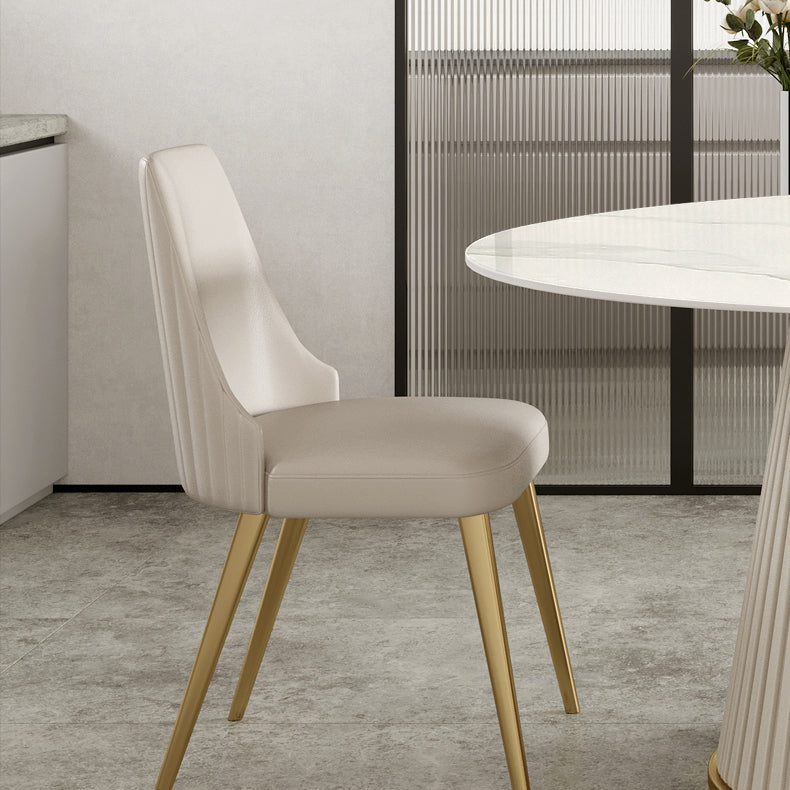Round Stone Dining Table Luxury Style Pedestal Casual Furniture for Home Clearhalo ' dining_table' 'Dining Tables & Seating' 'Dining Tables' 'furn' 'furn_dining_table' 'Furniture' 'furniture_dining_table' 'Kitchen & Dining Furniture' 'kitchen&dining_furn' 'kitchen' 'kitchen_dining_table' 4288354