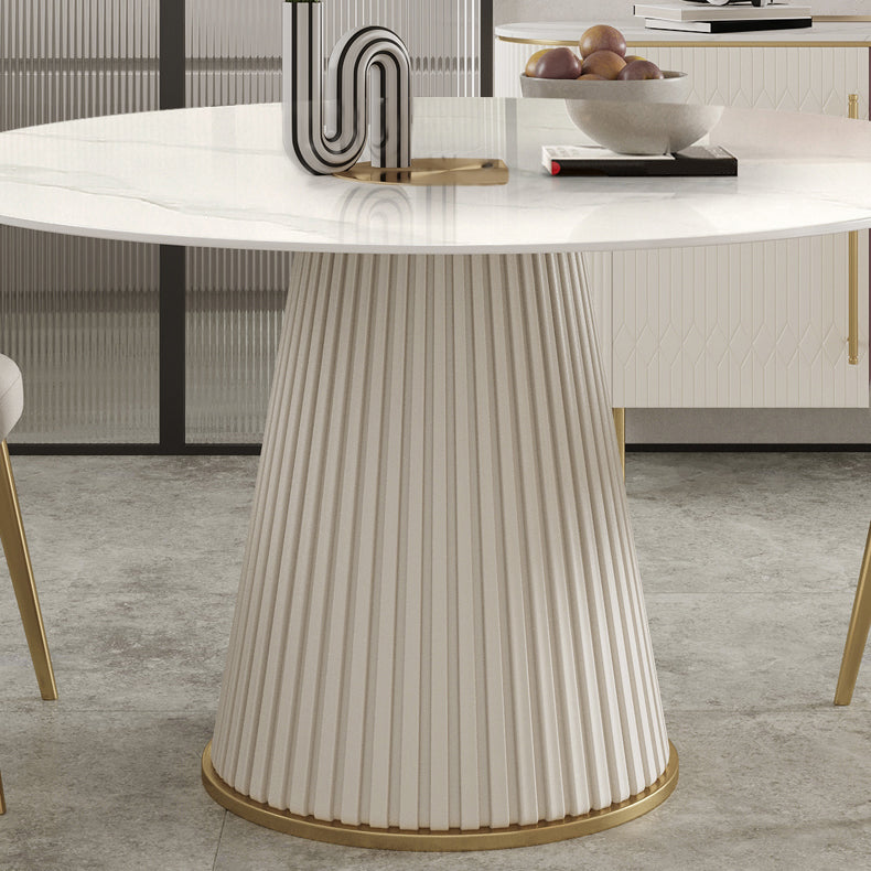 Round Stone Dining Table Luxury Style Pedestal Casual Furniture for Home Clearhalo ' dining_table' 'Dining Tables & Seating' 'Dining Tables' 'furn' 'furn_dining_table' 'Furniture' 'furniture_dining_table' 'Kitchen & Dining Furniture' 'kitchen&dining_furn' 'kitchen' 'kitchen_dining_table' 4288355