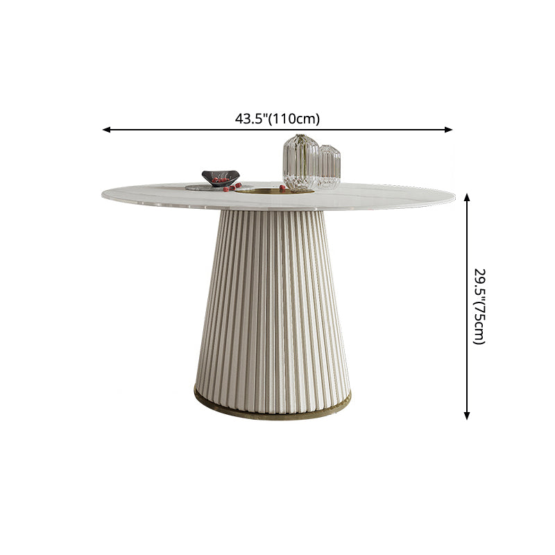 Round Stone Dining Table Luxury Style Pedestal Casual Furniture for Home Clearhalo ' dining_table' 'Dining Tables & Seating' 'Dining Tables' 'furn' 'furn_dining_table' 'Furniture' 'furniture_dining_table' 'Kitchen & Dining Furniture' 'kitchen&dining_furn' 'kitchen' 'kitchen_dining_table' 4288357