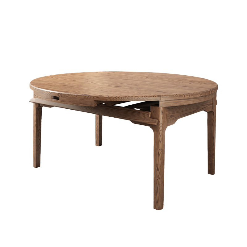 Extendable Ash Wood Dining Table for Restaurant Modern Brown Round Table with 4 Legs Without Chairs Clearhalo ' dining_table' 'Dining Tables & Seating' 'Dining Tables' 'furn' 'furn_dining_table' 'Furniture' 'furniture_dining_table' 'Kitchen & Dining Furniture' 'kitchen&dining_furn' 'kitchen' 'kitchen_dining_table' 4288365