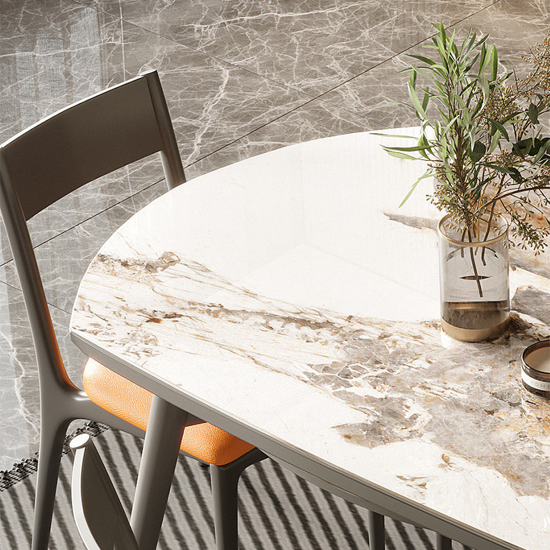 Traditional Luxury Dining Table Round Sintered Stone 4 Legs Dining Table with Wooden Base Clearhalo ' dining_table' 'Dining Tables & Seating' 'Dining Tables' 'furn' 'furn_dining_table' 'Furniture' 'furniture_dining_table' 'Kitchen & Dining Furniture' 'kitchen&dining_furn' 'kitchen' 'kitchen_dining_table' 4288387
