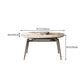 Traditional Luxury Dining Table Round Sintered Stone 4 Legs Dining Table with Wooden Base Clearhalo ' dining_table' 'Dining Tables & Seating' 'Dining Tables' 'furn' 'furn_dining_table' 'Furniture' 'furniture_dining_table' 'Kitchen & Dining Furniture' 'kitchen&dining_furn' 'kitchen' 'kitchen_dining_table' 4288392