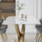 Metal Traditional Luxury Rectangle Table White Sintered Stone Table for Dining Room Clearhalo ' dining_table' 'Dining Tables & Seating' 'Dining Tables' 'furn' 'furn_dining_table' 'Furniture' 'furniture_dining_table' 'Kitchen & Dining Furniture' 'kitchen&dining_furn' 'kitchen' 'kitchen_dining_table' 4288402