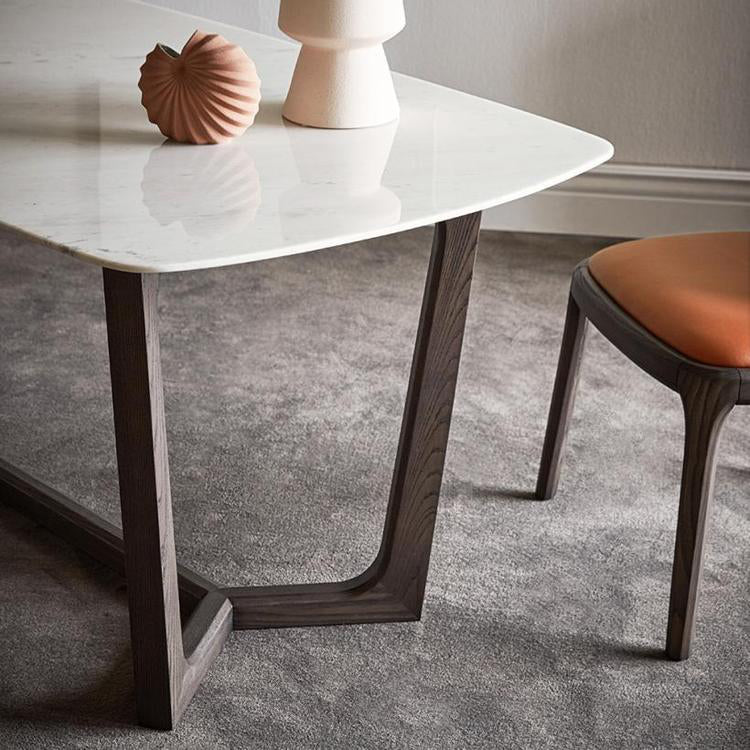 Industrial Sintered Stone Table for Restaurant Rectangle Dining Table with wooden Trestle Base Clearhalo ' dining_table' 'Dining Tables & Seating' 'Dining Tables' 'furn' 'furn_dining_table' 'Furniture' 'furniture_dining_table' 'Kitchen & Dining Furniture' 'kitchen&dining_furn' 'kitchen' 'kitchen_dining_table' 4288414