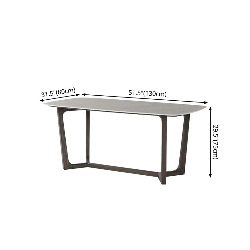 Industrial Sintered Stone Table for Restaurant Rectangle Dining Table with wooden Trestle Base Clearhalo ' dining_table' 'Dining Tables & Seating' 'Dining Tables' 'furn' 'furn_dining_table' 'Furniture' 'furniture_dining_table' 'Kitchen & Dining Furniture' 'kitchen&dining_furn' 'kitchen' 'kitchen_dining_table' 4288418