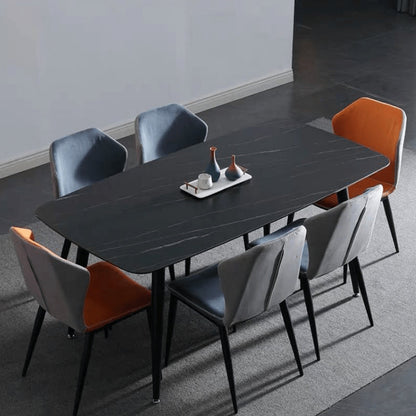 Metal Industrial Rectangle Dining Table Sintered Stone Table for Kitchen Black Without Chairs Clearhalo ' dining_table' 'Dining Tables & Seating' 'Dining Tables' 'furn' 'furn_dining_table' 'Furniture' 'furniture_dining_table' 'Kitchen & Dining Furniture' 'kitchen&dining_furn' 'kitchen' 'kitchen_dining_table' 4288423