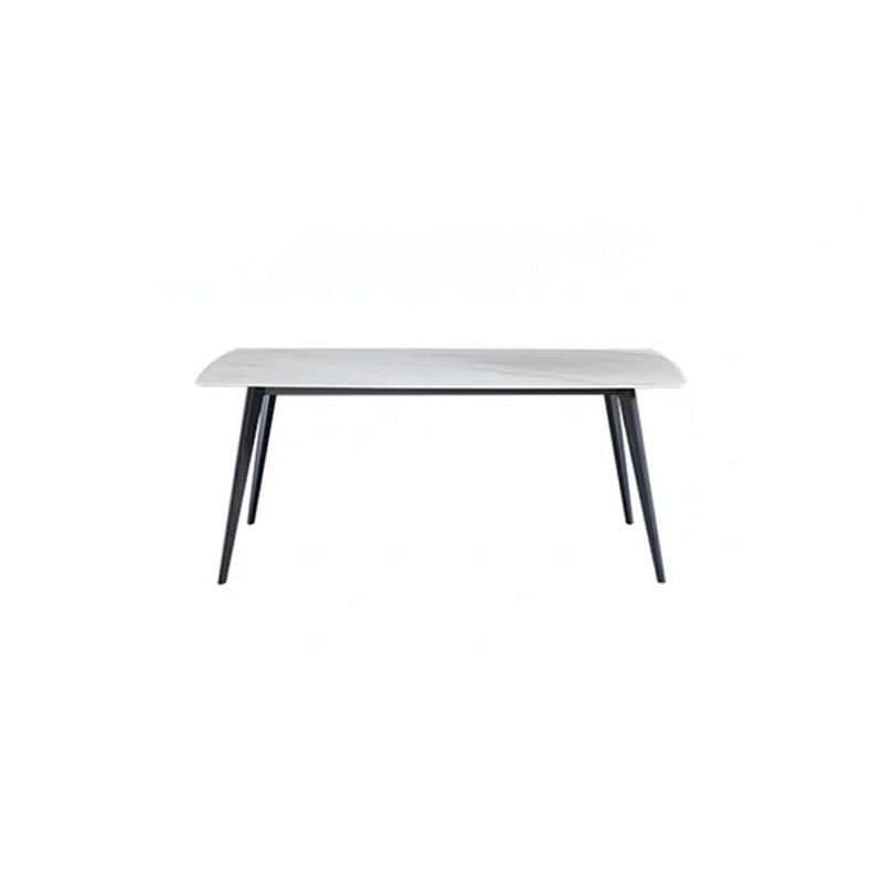 Metal Industrial Rectangle Dining Table Sintered Stone Table for Kitchen White Without Chairs Clearhalo ' dining_table' 'Dining Tables & Seating' 'Dining Tables' 'furn' 'furn_dining_table' 'Furniture' 'furniture_dining_table' 'Kitchen & Dining Furniture' 'kitchen&dining_furn' 'kitchen' 'kitchen_dining_table' 4288427
