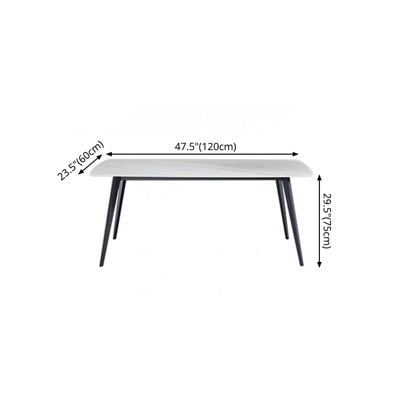 Metal Industrial Rectangle Dining Table Sintered Stone Table for Kitchen Clearhalo ' dining_table' 'Dining Tables & Seating' 'Dining Tables' 'furn' 'furn_dining_table' 'Furniture' 'furniture_dining_table' 'Kitchen & Dining Furniture' 'kitchen&dining_furn' 'kitchen' 'kitchen_dining_table' 4288432