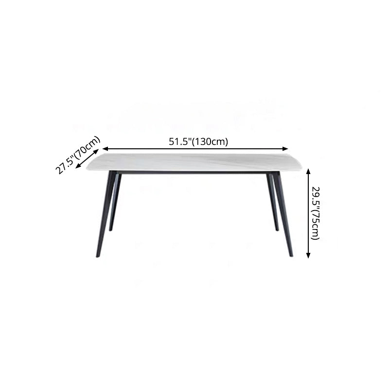 Metal Industrial Rectangle Dining Table Sintered Stone Table for Kitchen Clearhalo ' dining_table' 'Dining Tables & Seating' 'Dining Tables' 'furn' 'furn_dining_table' 'Furniture' 'furniture_dining_table' 'Kitchen & Dining Furniture' 'kitchen&dining_furn' 'kitchen' 'kitchen_dining_table' 4288433