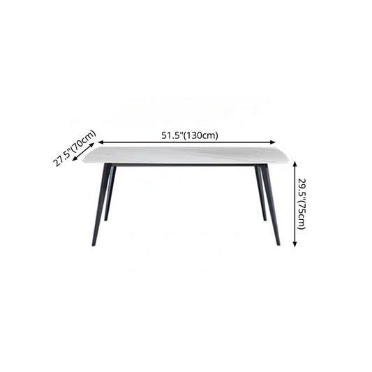 Metal Industrial Rectangle Dining Table Sintered Stone Table for Kitchen