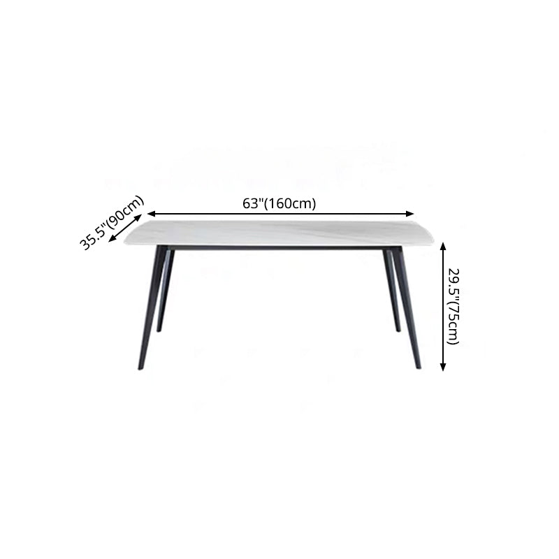 Metal Industrial Rectangle Dining Table Sintered Stone Table for Kitchen Clearhalo ' dining_table' 'Dining Tables & Seating' 'Dining Tables' 'furn' 'furn_dining_table' 'Furniture' 'furniture_dining_table' 'Kitchen & Dining Furniture' 'kitchen&dining_furn' 'kitchen' 'kitchen_dining_table' 4288435