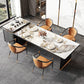 Modern Rectangle Dining Table Sintered Stone Dining Table without Cabinet for Kitchen Clearhalo ' dining_table' 'Dining Tables & Seating' 'Dining Tables' 'furn' 'furn_dining_table' 'Furniture' 'furniture_dining_table' 'Kitchen & Dining Furniture' 'kitchen&dining_furn' 'kitchen' 'kitchen_dining_table' 4288437