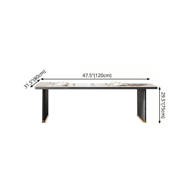 Modern Rectangle Dining Table Sintered Stone Dining Table without Cabinet for Kitchen Clearhalo ' dining_table' 'Dining Tables & Seating' 'Dining Tables' 'furn' 'furn_dining_table' 'Furniture' 'furniture_dining_table' 'Kitchen & Dining Furniture' 'kitchen&dining_furn' 'kitchen' 'kitchen_dining_table' 4288443