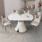 53'' Luxury Sintered Stone Dining Table Extendable Rectangle Table with Metal Pedestal Clearhalo ' dining_table' 'Dining Tables & Seating' 'Dining Tables' 'furn' 'furn_dining_table' 'Furniture' 'furniture_dining_table' 'Kitchen & Dining Furniture' 'kitchen&dining_furn' 'kitchen' 'kitchen_dining_table' 4288448