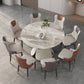 53'' Luxury Sintered Stone Dining Table Extendable Rectangle Table with Metal Pedestal Clearhalo ' dining_table' 'Dining Tables & Seating' 'Dining Tables' 'furn' 'furn_dining_table' 'Furniture' 'furniture_dining_table' 'Kitchen & Dining Furniture' 'kitchen&dining_furn' 'kitchen' 'kitchen_dining_table' 4288450