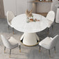 53'' Luxury Sintered Stone Dining Table Extendable Rectangle Table with Metal Pedestal Clearhalo ' dining_table' 'Dining Tables & Seating' 'Dining Tables' 'furn' 'furn_dining_table' 'Furniture' 'furniture_dining_table' 'Kitchen & Dining Furniture' 'kitchen&dining_furn' 'kitchen' 'kitchen_dining_table' 4288460
