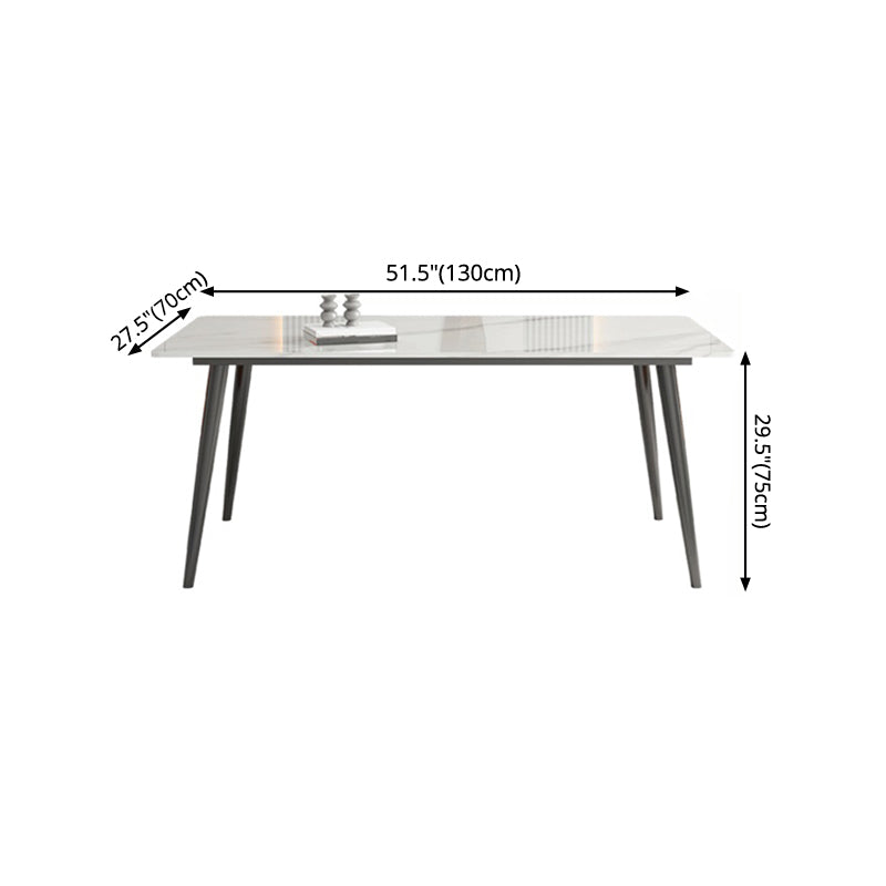 Metal Industrial Rectangle Dining Table White Sintered Stone Table for Kitchen and Dining Room Clearhalo ' dining_table' 'Dining Tables & Seating' 'Dining Tables' 'furn' 'furn_dining_table' 'Furniture' 'furniture_dining_table' 'Kitchen & Dining Furniture' 'kitchen&dining_furn' 'kitchen' 'kitchen_dining_table' 4288471