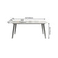 Metal Industrial Rectangle Dining Table White Sintered Stone Table for Kitchen and Dining Room Clearhalo ' dining_table' 'Dining Tables & Seating' 'Dining Tables' 'furn' 'furn_dining_table' 'Furniture' 'furniture_dining_table' 'Kitchen & Dining Furniture' 'kitchen&dining_furn' 'kitchen' 'kitchen_dining_table' 4288473