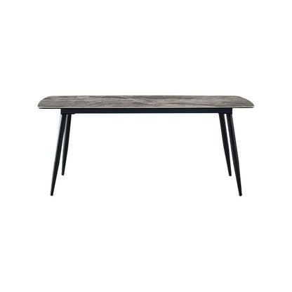 Metal Industrial Rectangle Dining Table Grey Sintered Stone Table with 4 Legs Without Chairs Clearhalo ' dining_table' 'Dining Tables & Seating' 'Dining Tables' 'furn' 'furn_dining_table' 'Furniture' 'furniture_dining_table' 'Kitchen & Dining Furniture' 'kitchen&dining_furn' 'kitchen' 'kitchen_dining_table' 4288479