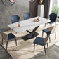 Metal Traditional Luxury Rectangle Table White Sintered Stone Indoor Table for Kitchen Clearhalo ' dining_table' 'Dining Tables & Seating' 'Dining Tables' 'furn' 'furn_dining_table' 'Furniture' 'furniture_dining_table' 'Kitchen & Dining Furniture' 'kitchen&dining_furn' 'kitchen' 'kitchen_dining_table' 4288488