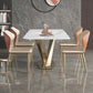 Metal Traditional Luxury Rectangle Table White Sintered Stone Indoor Table for Kitchen Clearhalo ' dining_table' 'Dining Tables & Seating' 'Dining Tables' 'furn' 'furn_dining_table' 'Furniture' 'furniture_dining_table' 'Kitchen & Dining Furniture' 'kitchen&dining_furn' 'kitchen' 'kitchen_dining_table' 4288489