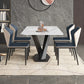 Metal Traditional Luxury Rectangle Table White Sintered Stone Indoor Table for Kitchen Clearhalo ' dining_table' 'Dining Tables & Seating' 'Dining Tables' 'furn' 'furn_dining_table' 'Furniture' 'furniture_dining_table' 'Kitchen & Dining Furniture' 'kitchen&dining_furn' 'kitchen' 'kitchen_dining_table' 4288490