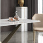 Metal Traditional Luxury Rectangle Table White Sintered Stone Indoor Table for Kitchen Clearhalo ' dining_table' 'Dining Tables & Seating' 'Dining Tables' 'furn' 'furn_dining_table' 'Furniture' 'furniture_dining_table' 'Kitchen & Dining Furniture' 'kitchen&dining_furn' 'kitchen' 'kitchen_dining_table' 4288492