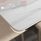 Metal Traditional Luxury Rectangle Table White Sintered Stone Indoor Table for Kitchen Clearhalo ' dining_table' 'Dining Tables & Seating' 'Dining Tables' 'furn' 'furn_dining_table' 'Furniture' 'furniture_dining_table' 'Kitchen & Dining Furniture' 'kitchen&dining_furn' 'kitchen' 'kitchen_dining_table' 4288493