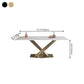 Metal Traditional Luxury Rectangle Table White Sintered Stone Indoor Table for Kitchen Clearhalo ' dining_table' 'Dining Tables & Seating' 'Dining Tables' 'furn' 'furn_dining_table' 'Furniture' 'furniture_dining_table' 'Kitchen & Dining Furniture' 'kitchen&dining_furn' 'kitchen' 'kitchen_dining_table' 4288496