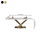 Metal Traditional Luxury Rectangle Table White Sintered Stone Indoor Table for Kitchen Clearhalo ' dining_table' 'Dining Tables & Seating' 'Dining Tables' 'furn' 'furn_dining_table' 'Furniture' 'furniture_dining_table' 'Kitchen & Dining Furniture' 'kitchen&dining_furn' 'kitchen' 'kitchen_dining_table' 4288497
