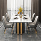 Marble Dining Table for Restaurant Luxury Rectangle Table with Gold Metal Pedestal Clearhalo ' dining_table' 'Dining Tables & Seating' 'Dining Tables' 'furn' 'furn_dining_table' 'Furniture' 'furniture_dining_table' 'Kitchen & Dining Furniture' 'kitchen&dining_furn' 'kitchen' 'kitchen_dining_table' 4288500