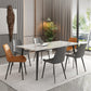Metal Industrial Rectangle Dining Table Sintered Stone Dining Table with 4 Black Legs Clearhalo ' dining_table' 'Dining Tables & Seating' 'Dining Tables' 'furn' 'furn_dining_table' 'Furniture' 'furniture_dining_table' 'Kitchen & Dining Furniture' 'kitchen&dining_furn' 'kitchen' 'kitchen_dining_table' 4288516