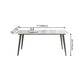 Metal Industrial Rectangle Dining Table Sintered Stone Dining Table with 4 Black Legs Clearhalo ' dining_table' 'Dining Tables & Seating' 'Dining Tables' 'furn' 'furn_dining_table' 'Furniture' 'furniture_dining_table' 'Kitchen & Dining Furniture' 'kitchen&dining_furn' 'kitchen' 'kitchen_dining_table' 4288524