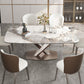 Luxury Sintered Stone Dining Table Rectangle Table with Gold Metal Pedestal Base Clearhalo ' dining_table' 'Dining Tables & Seating' 'Dining Tables' 'furn' 'furn_dining_table' 'Furniture' 'furniture_dining_table' 'Kitchen & Dining Furniture' 'kitchen&dining_furn' 'kitchen' 'kitchen_dining_table' 4288525