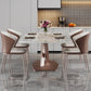 Luxury Sintered Stone Dining Table Rectangle Table with Gold Metal Pedestal Base Clearhalo ' dining_table' 'Dining Tables & Seating' 'Dining Tables' 'furn' 'furn_dining_table' 'Furniture' 'furniture_dining_table' 'Kitchen & Dining Furniture' 'kitchen&dining_furn' 'kitchen' 'kitchen_dining_table' 4288526