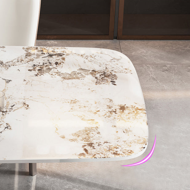 Luxury Sintered Stone Dining Table Rectangle Table with Gold Metal Pedestal Base Clearhalo ' dining_table' 'Dining Tables & Seating' 'Dining Tables' 'furn' 'furn_dining_table' 'Furniture' 'furniture_dining_table' 'Kitchen & Dining Furniture' 'kitchen&dining_furn' 'kitchen' 'kitchen_dining_table' 4288531
