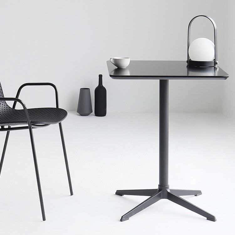 Metal Industrial Square Dining Table Solid Wood Top Table with Pedestal Clearhalo ' dining_table' 'Dining Tables & Seating' 'Dining Tables' 'furn' 'furn_dining_table' 'Furniture' 'furniture_dining_table' 'Kitchen & Dining Furniture' 'kitchen&dining_furn' 'kitchen' 'kitchen_dining_table' 4288540